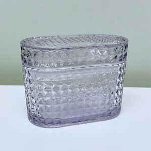 NEW Target Bullseye Playground Purple Glass Trinket Box with Lid